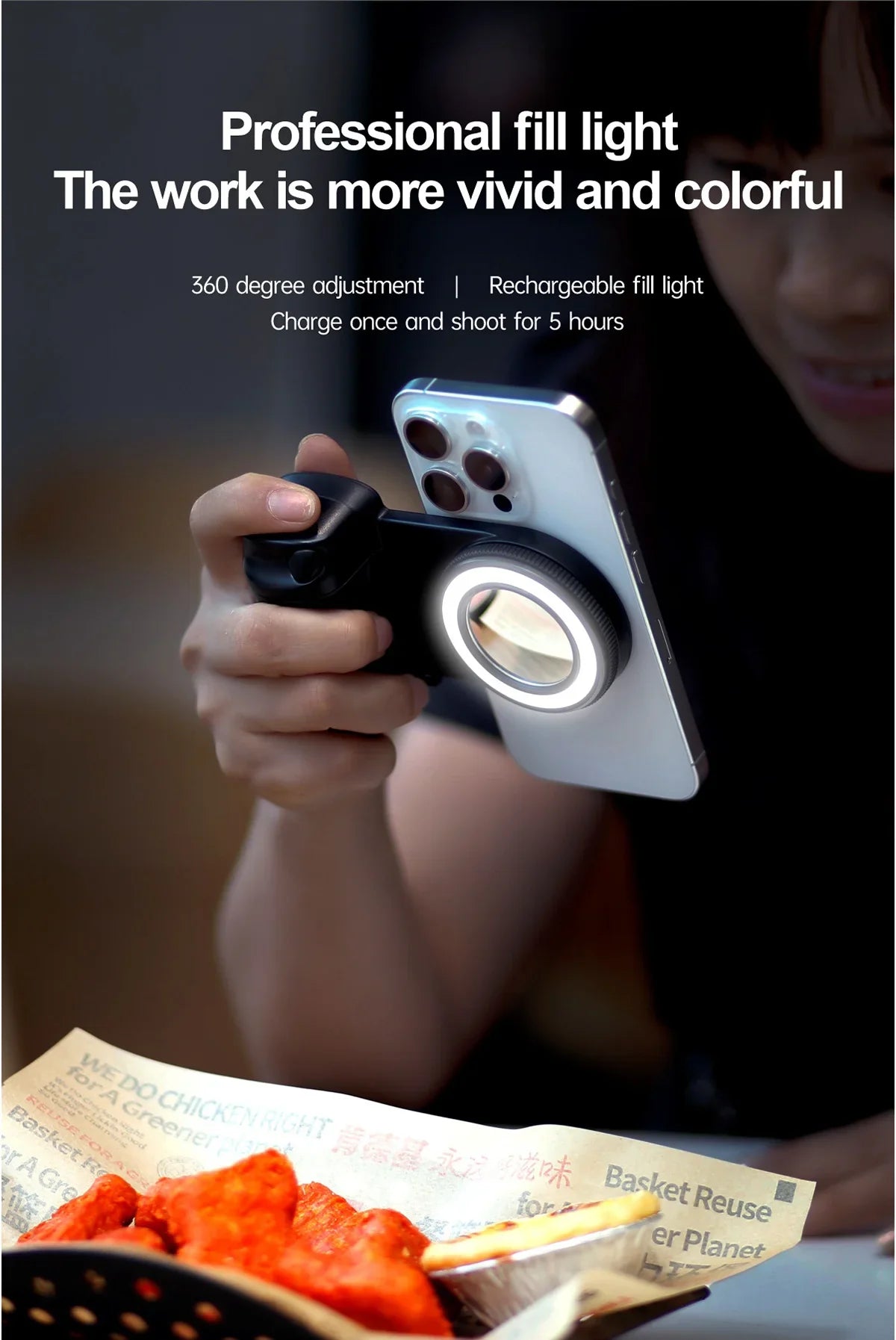 Bluetooth Magsafe Snapgrip with Fill Light - Wholesalus