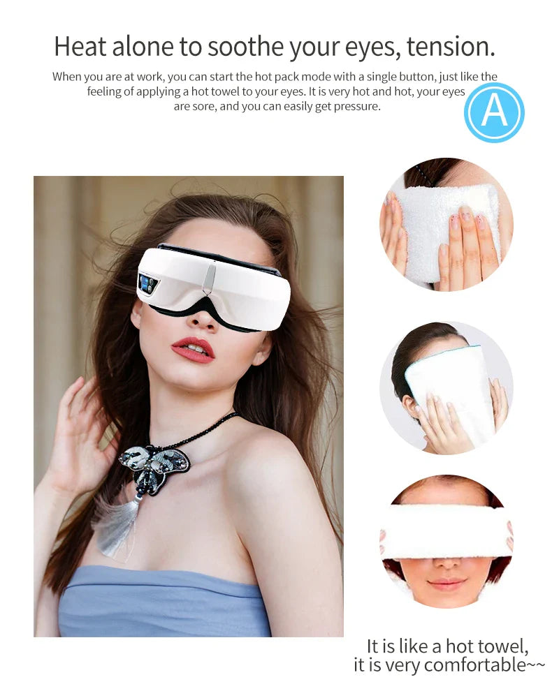 Bluetooth Music Hot Compress Eye Massager - Wholesalus