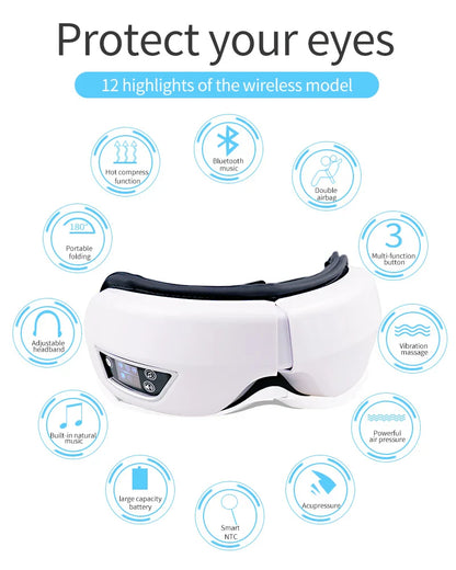 Bluetooth Music Hot Compress Eye Massager - Wholesalus