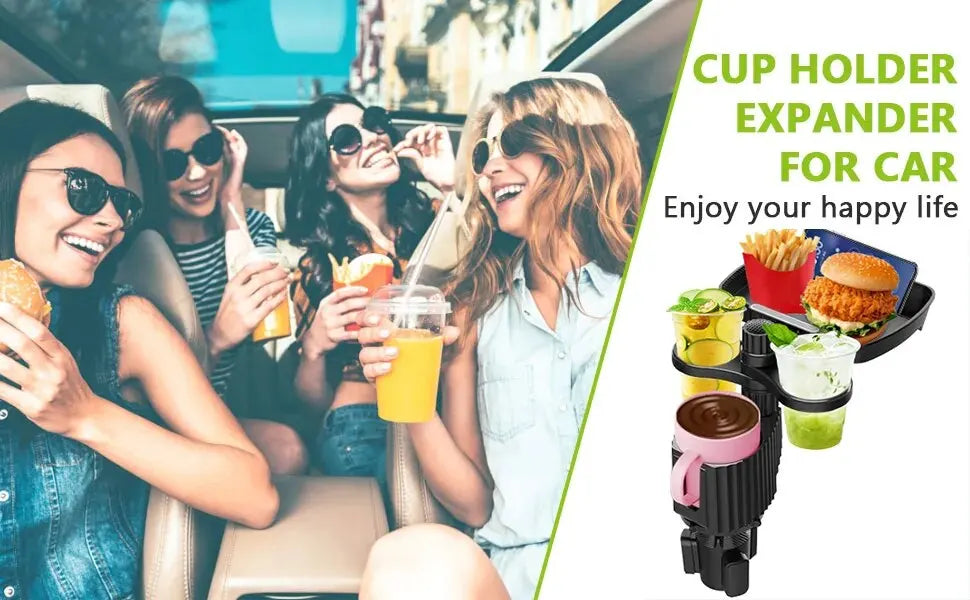 Car Cup Holder with Detachable Tray - Wholesalus