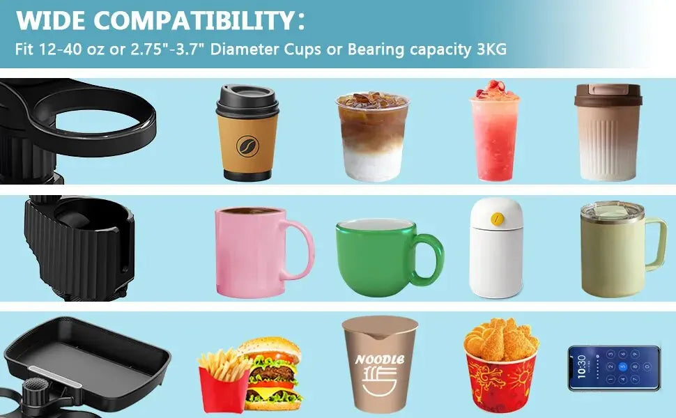 Car Cup Holder with Detachable Tray - Wholesalus