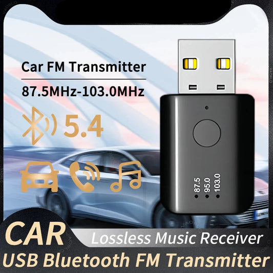 Car USB Bluetooth 5.4 Transmitter Receiver - Wholesalus