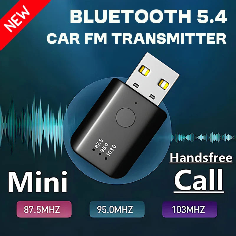 Car USB Bluetooth 5.4 Transmitter Receiver - Wholesalus