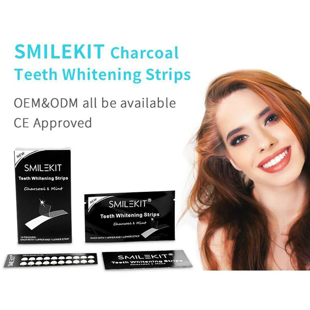 Charcoal Teeth Whitening Strips - 14 Pcs - Wholesalus