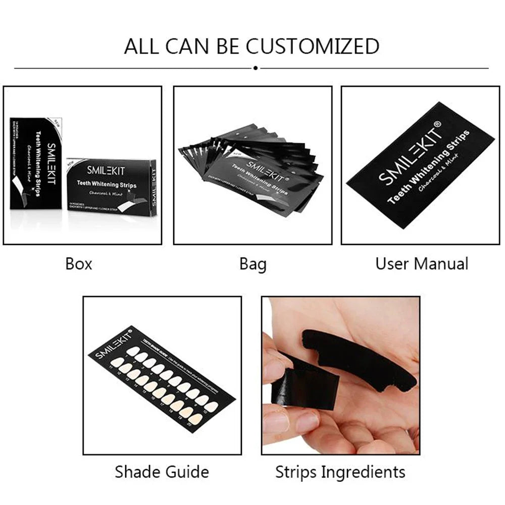 Charcoal Teeth Whitening Strips - 14 Pcs - Wholesalus