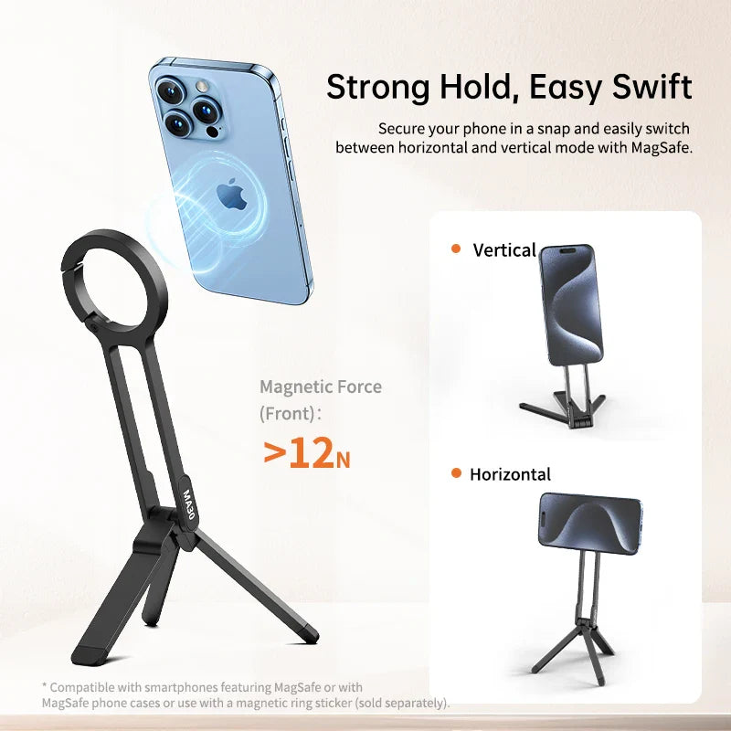 Double-Sided Magnetic Tripod Phone Holder - Wholesalus