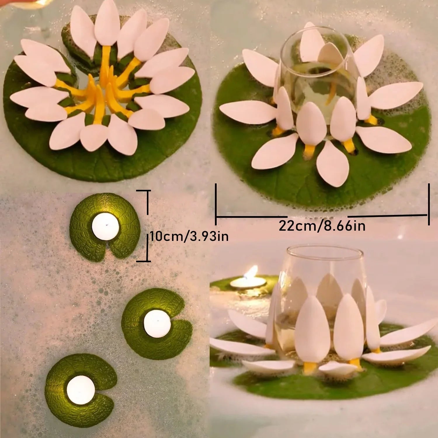 Floating Lotus Candle Holder - 4Pcs - Wholesalus