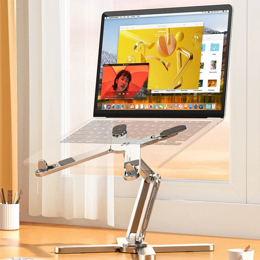 Foldable Aluminum Alloy Rotating Laptop Stand - Wholesalus