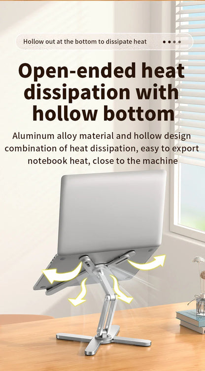 Foldable Aluminum Alloy Rotating Laptop Stand - Wholesalus