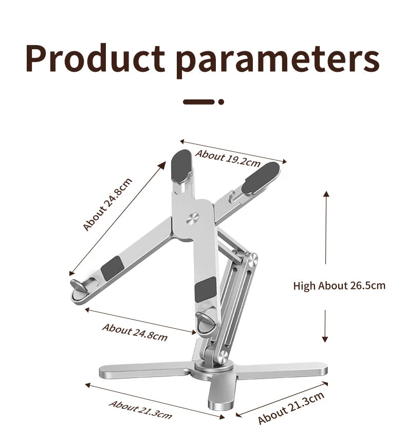 Foldable Aluminum Alloy Rotating Laptop Stand - Wholesalus