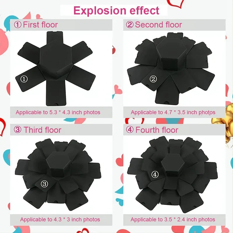 Hexagon Photo Explosion Box - Wholesalus