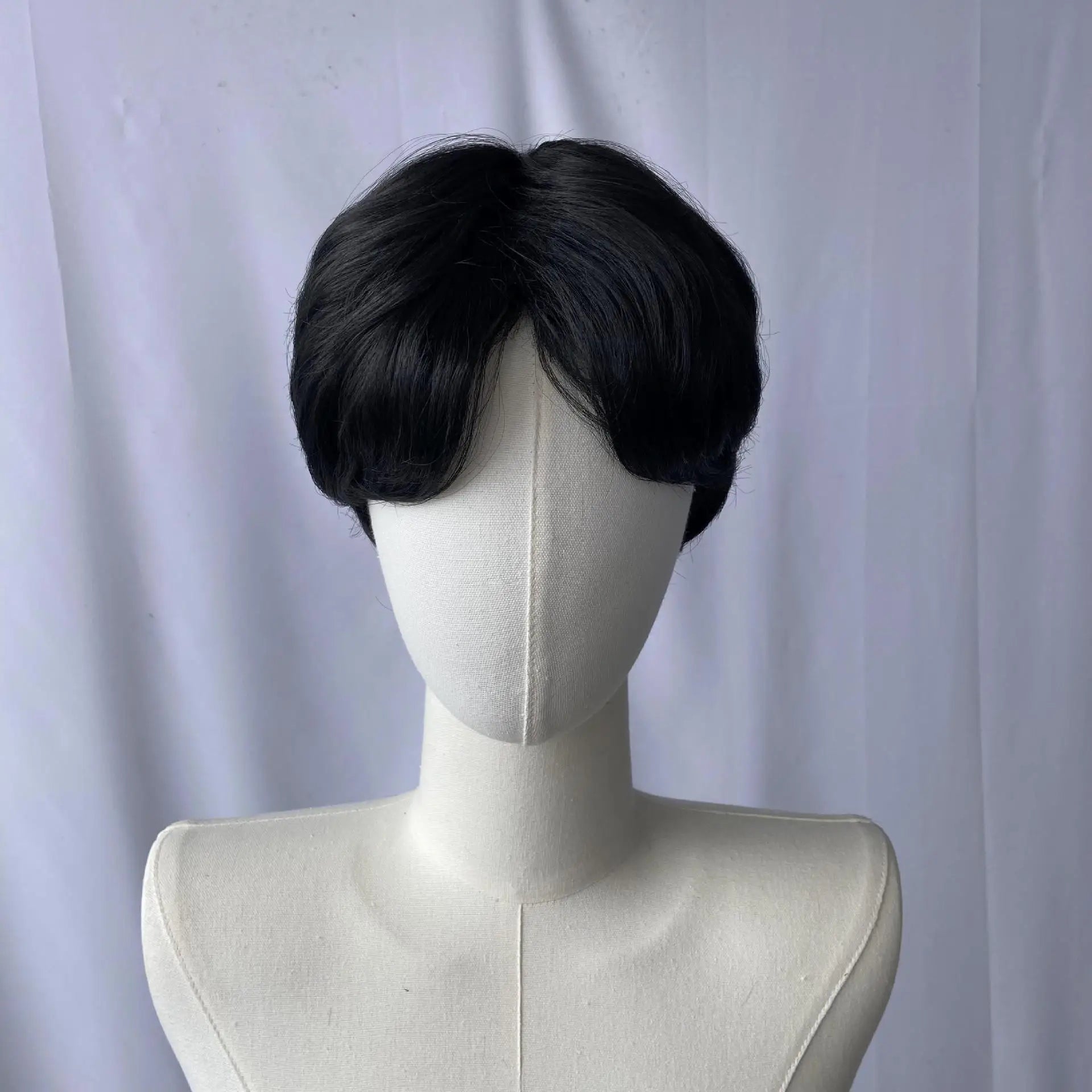 Korean-Style Black Synthetic Wig - Wholesalus