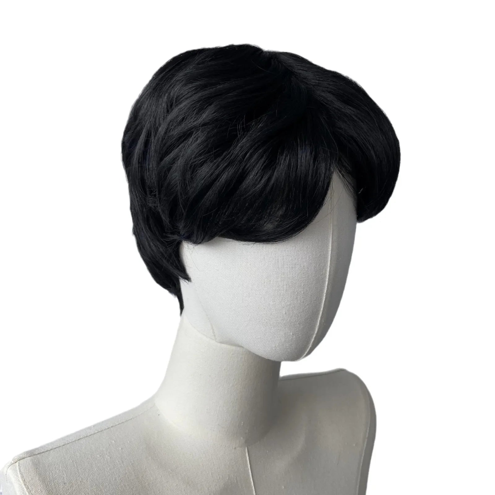 Korean-Style Black Synthetic Wig - Wholesalus