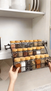 Metal 3-Tier Pull Down Spice Rack - Wholesalus