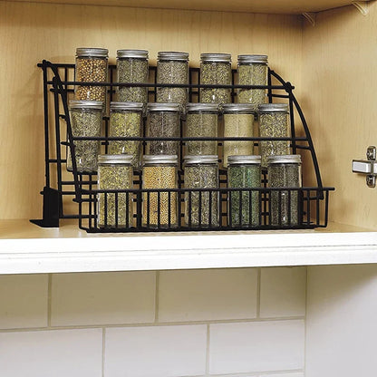 Metal 3-Tier Pull Down Spice Rack - Wholesalus