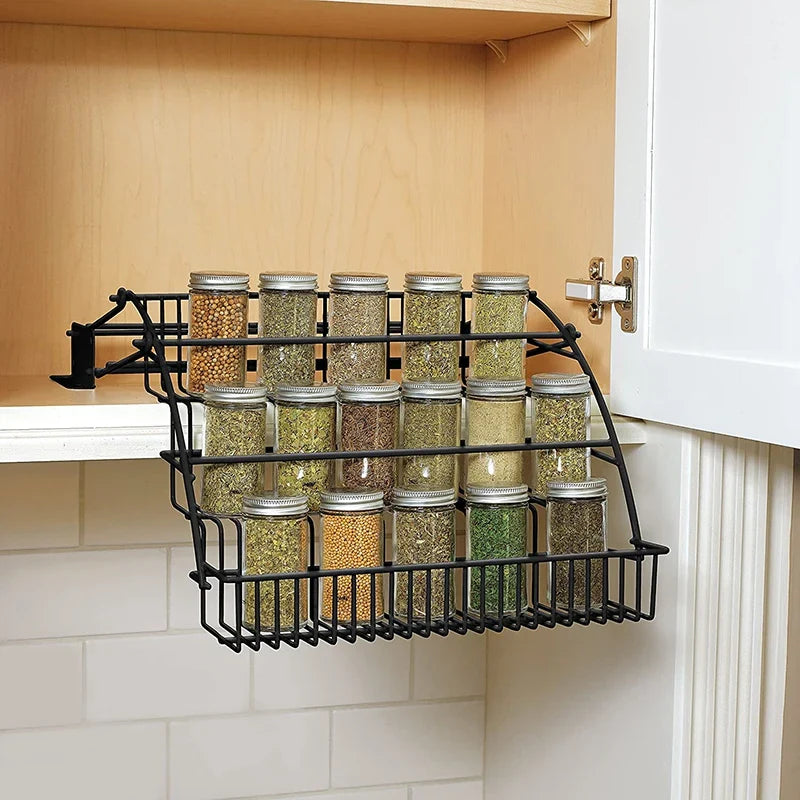 Metal 3-Tier Pull Down Spice Rack - Wholesalus