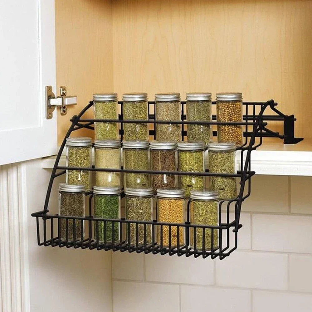 Metal 3-Tier Pull Down Spice Rack - Wholesalus