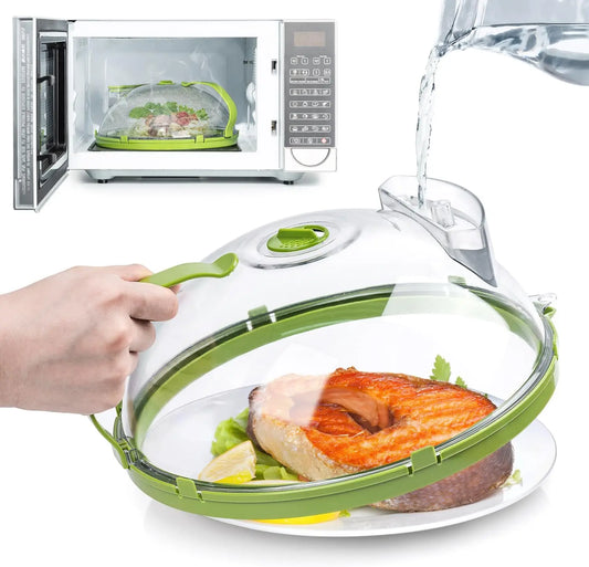 Microwave Splatter Cover With Water Steamer - Wholesalus