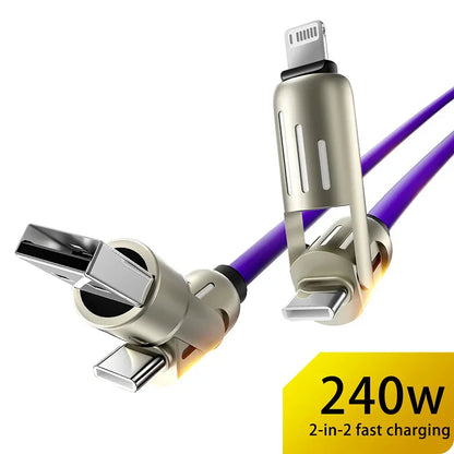 Multi-Functional 4 In 1 Fast Charging Data Cable - Wholesalus