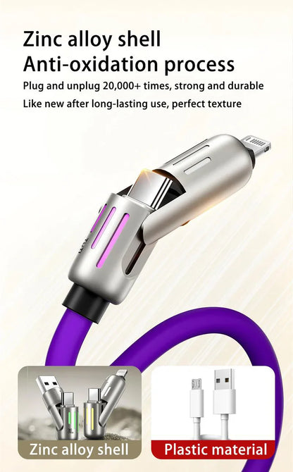 Multi-Functional 4 In 1 Fast Charging Data Cable - Wholesalus