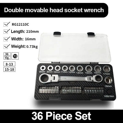 Multi-Functional Double-Ended Ratchet Wrench Set - Wholesalus