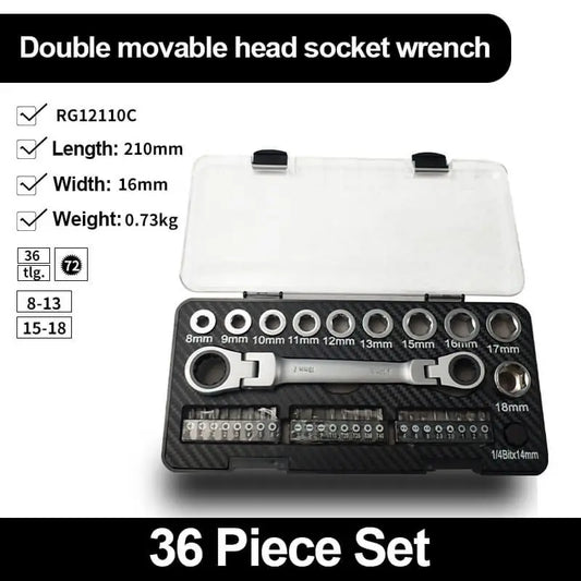 Multi-Functional Double-Ended Ratchet Wrench Set - Wholesalus