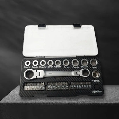 Multi-Functional Double-Ended Ratchet Wrench Set - Wholesalus