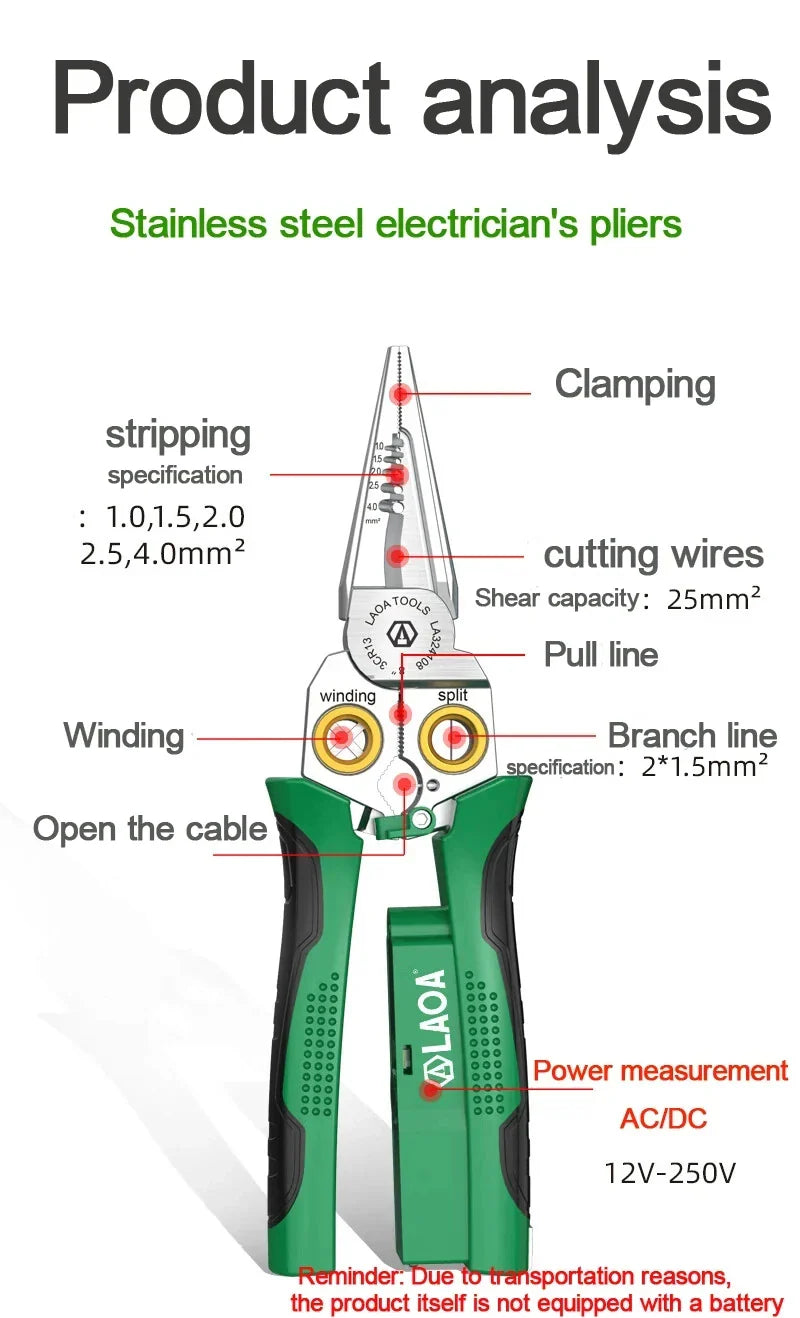 Multi-Functional Wire Stripper with Tester Function - Wholesalus
