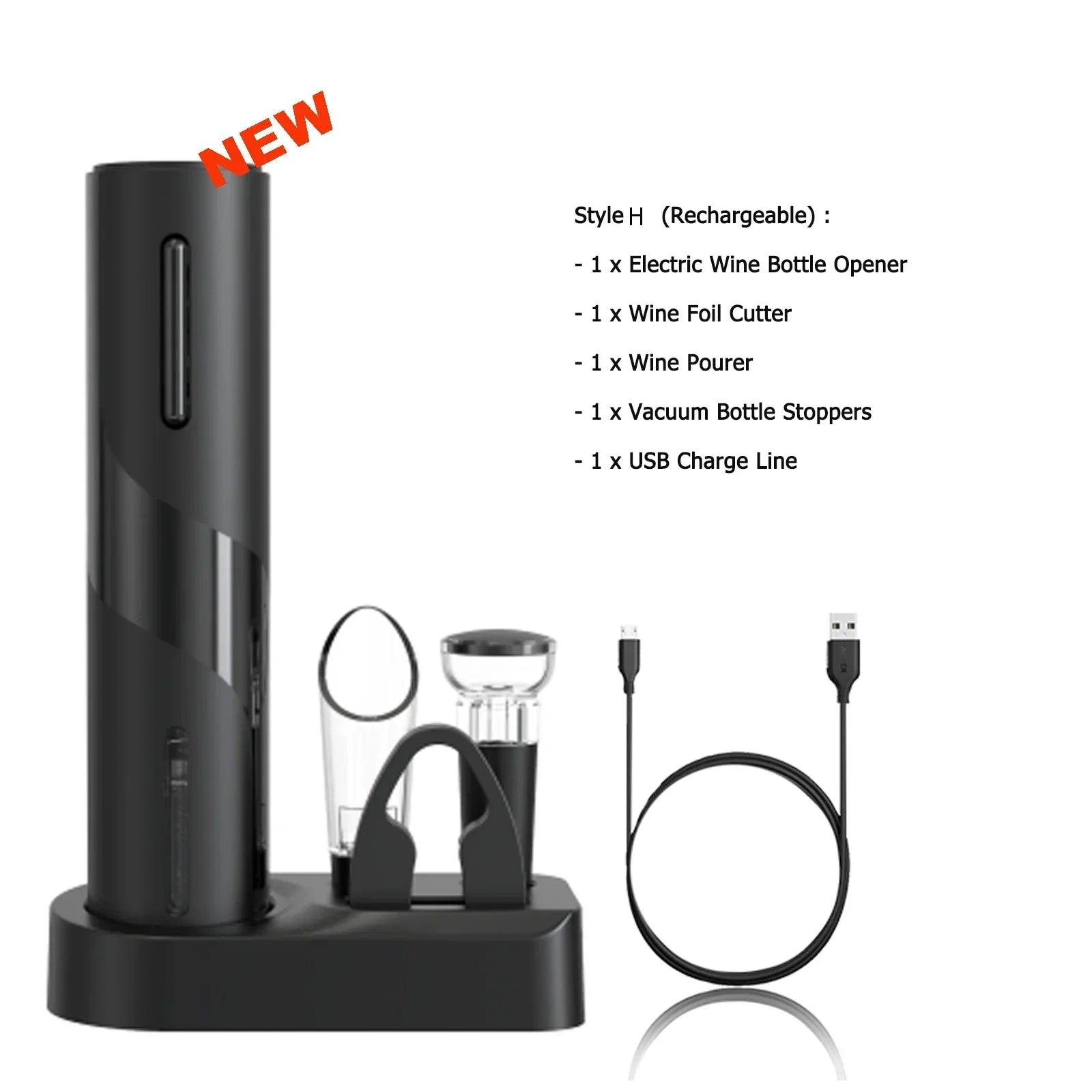 Rechargeable Electric Wine Bottle Opener - Wholesalus