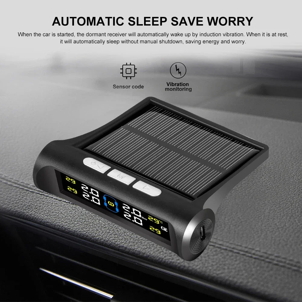 Solar Automobile Tire Pressure Monitoring Gauge - Wholesalus