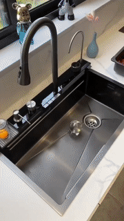 Stainless Steel Multifunction Waterfall Kitchen Sink - Wholesalus