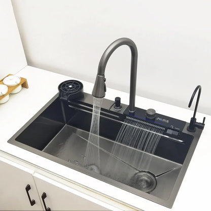 Stainless Steel Multifunction Waterfall Kitchen Sink - Wholesalus