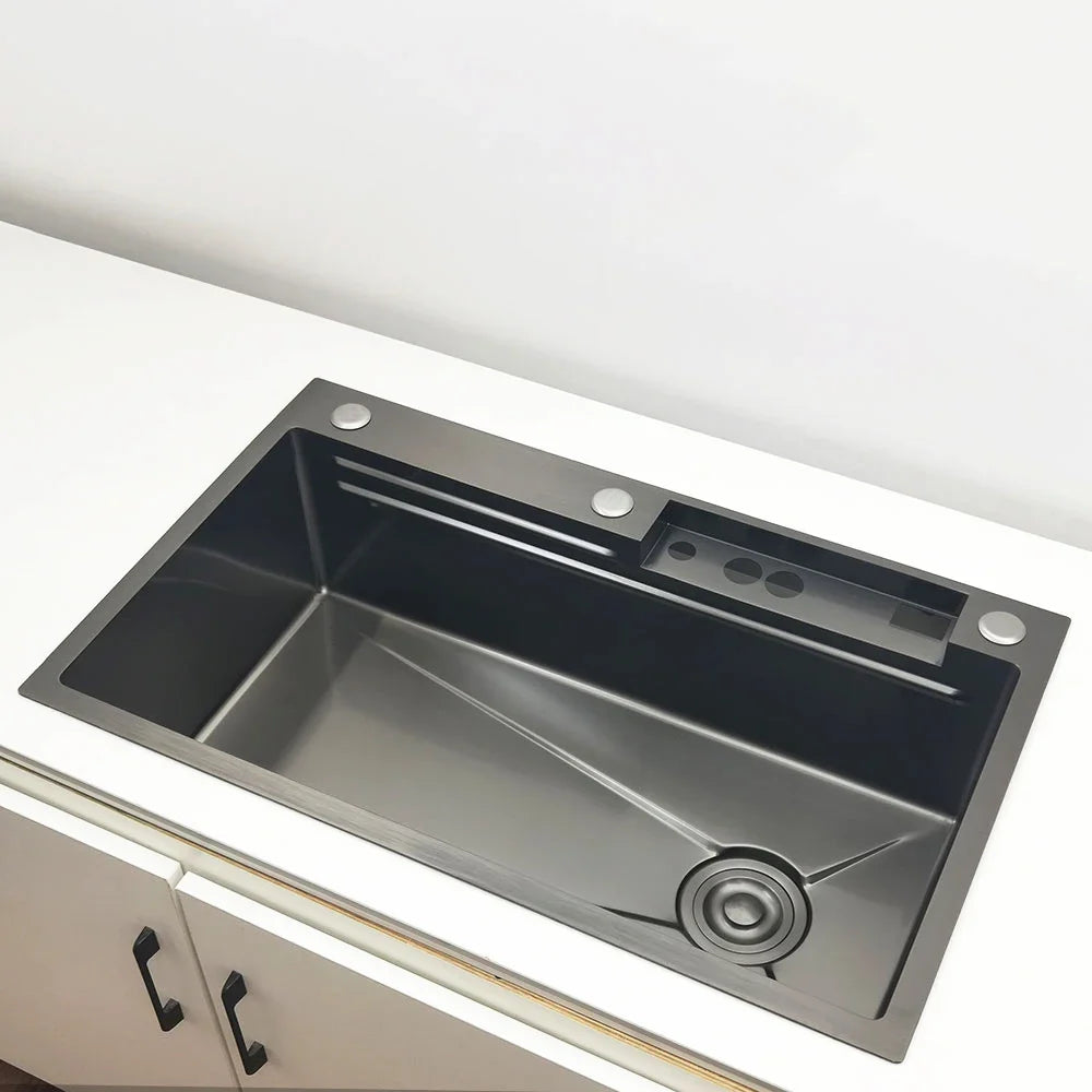 Stainless Steel Multifunction Waterfall Kitchen Sink - Wholesalus