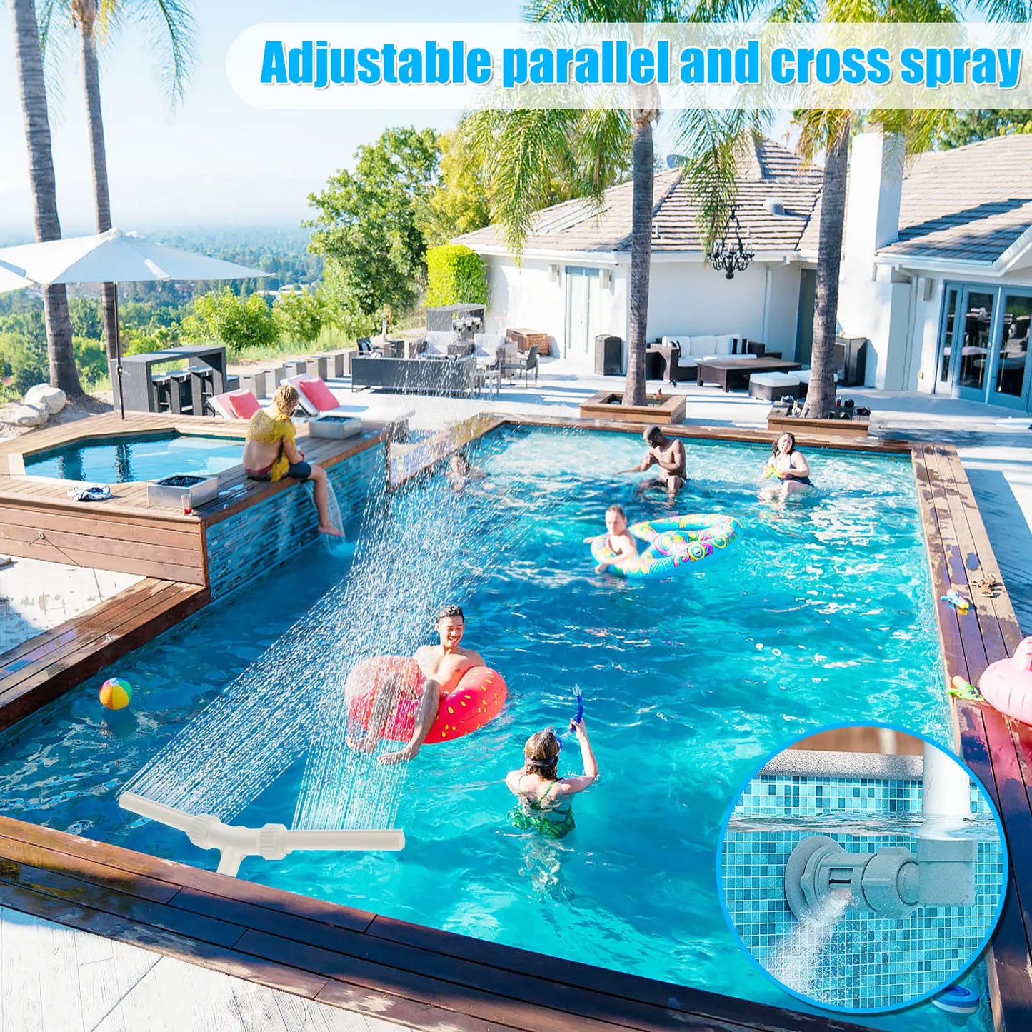 Swimming Pool Dual Spray Water Fountain - Wholesalus