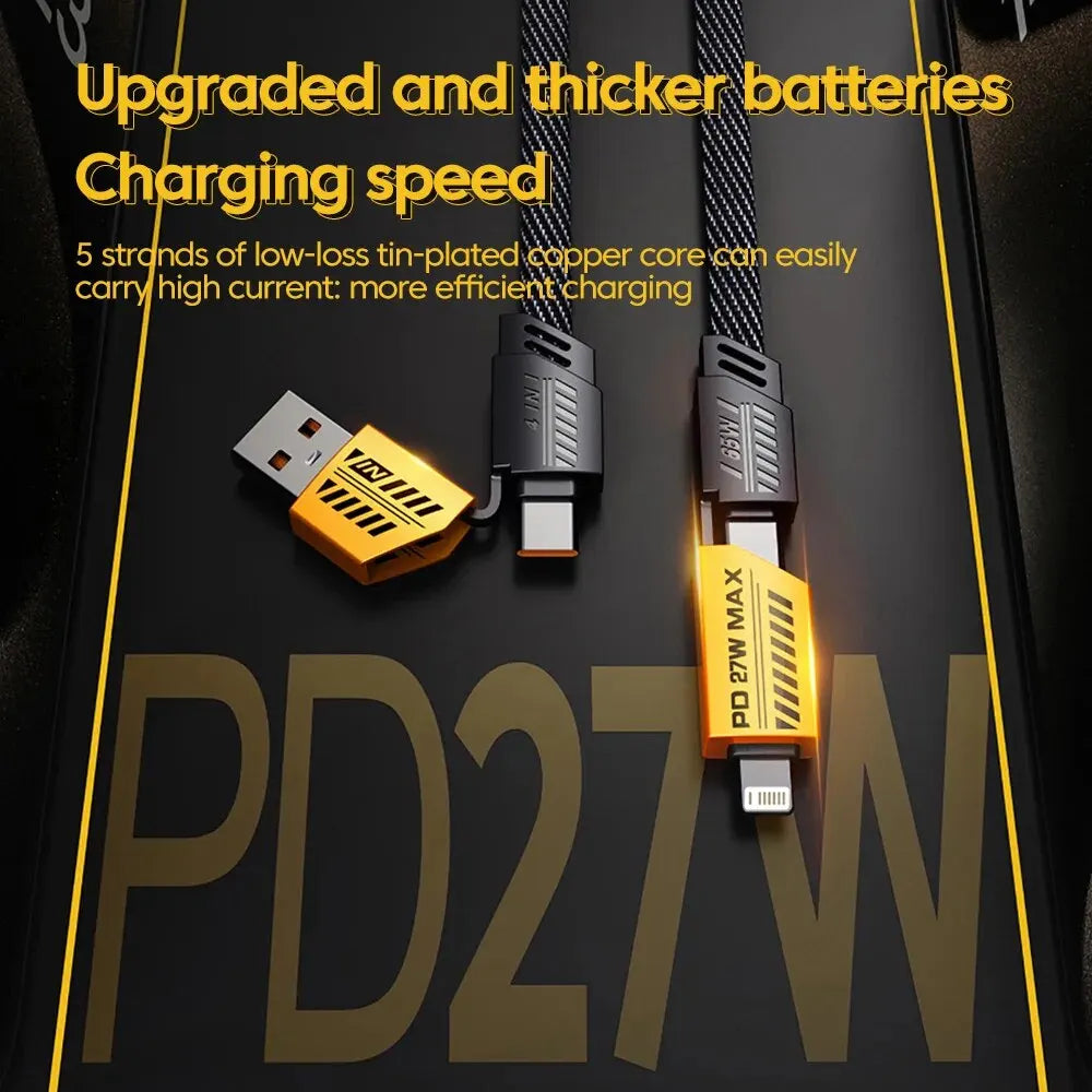 Ultra Strong 4 in 1 Fast Charge Data Cable - Wholesalus