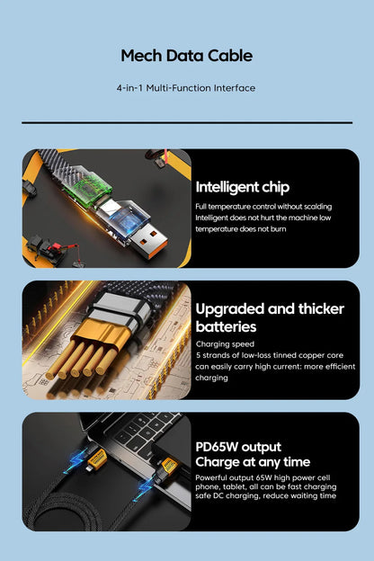 Ultra Strong 4 in 1 Fast Charge Data Cable - Wholesalus