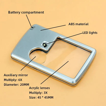 Ultra Thin Magnifying Glass with Led Light - Wholesalus