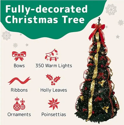 Fully Decorated Retractable Christmas Tree - Wholesalus