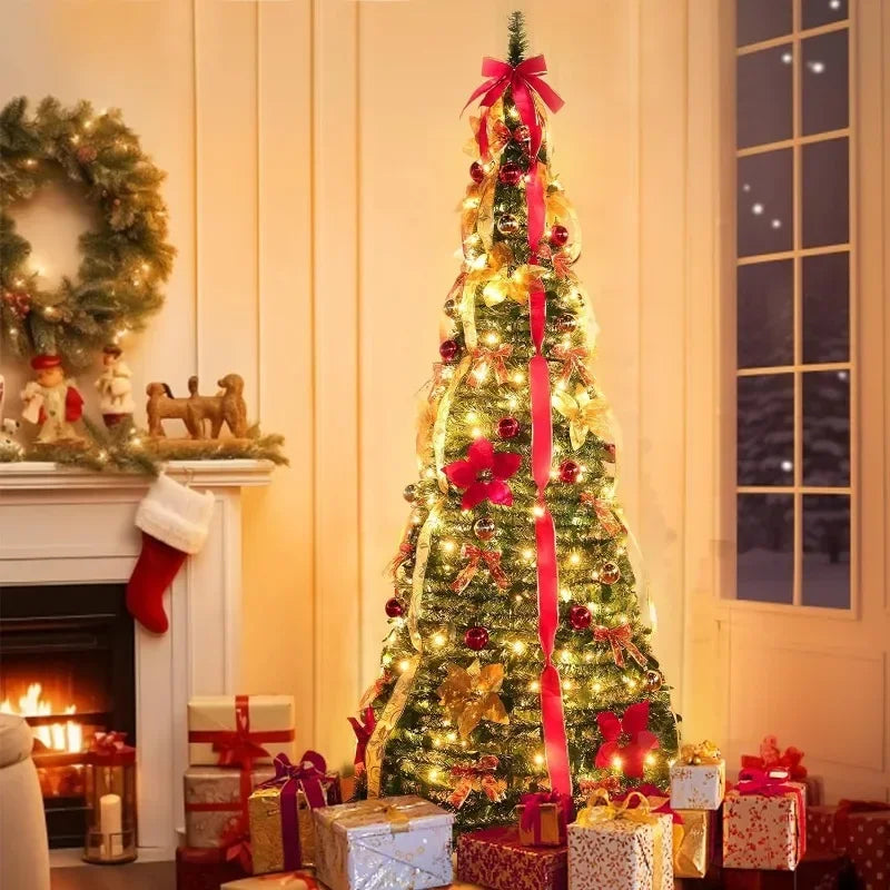 Fully Decorated Retractable Christmas Tree - Wholesalus