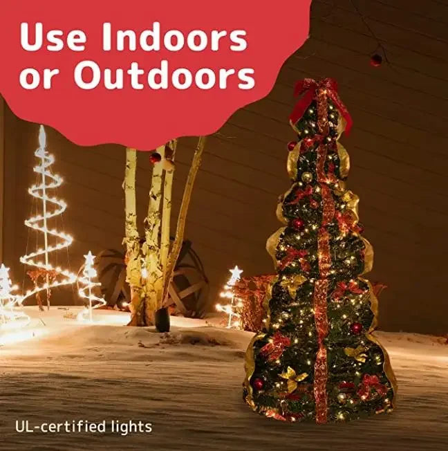 Fully Decorated Retractable Christmas Tree - Wholesalus