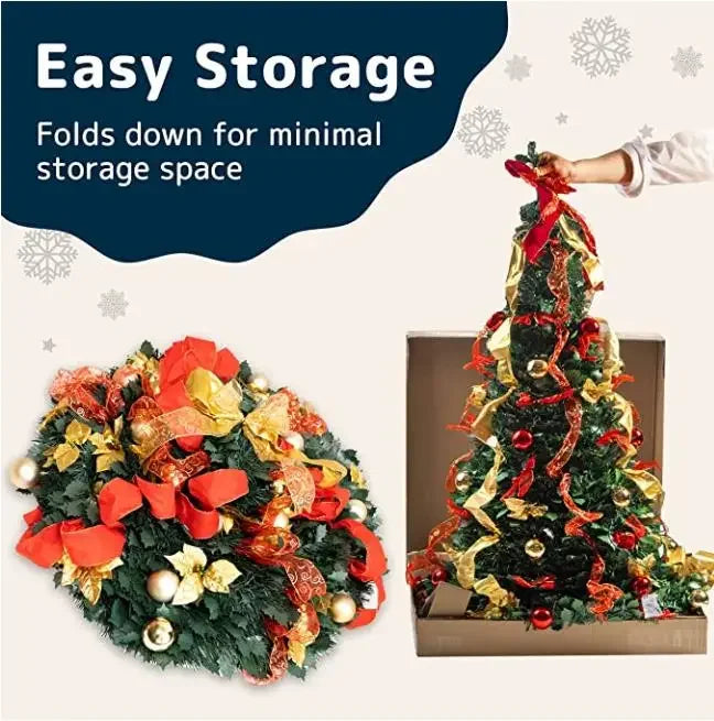 Fully Decorated Retractable Christmas Tree - Wholesalus