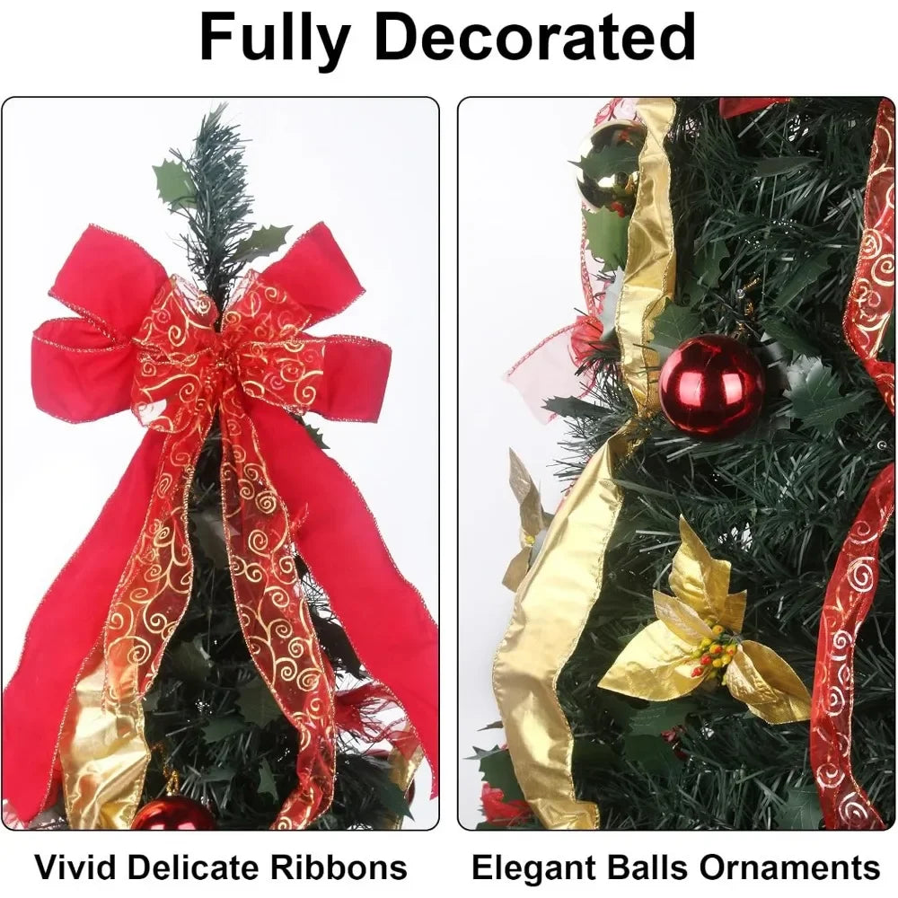 Fully Decorated Retractable Christmas Tree - Wholesalus