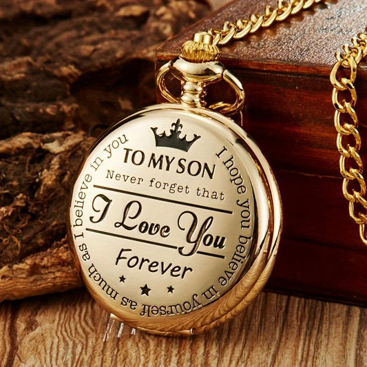 Engraved Vintage Pocket Watch - Wholesalus
