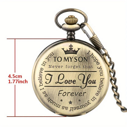 Engraved Vintage Pocket Watch - Wholesalus