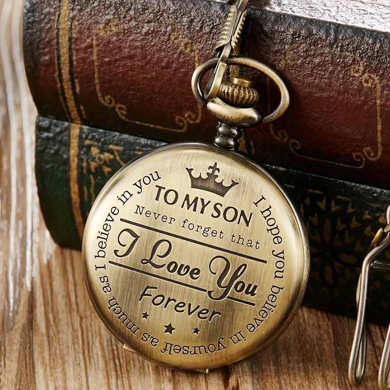 Engraved Vintage Pocket Watch - Wholesalus