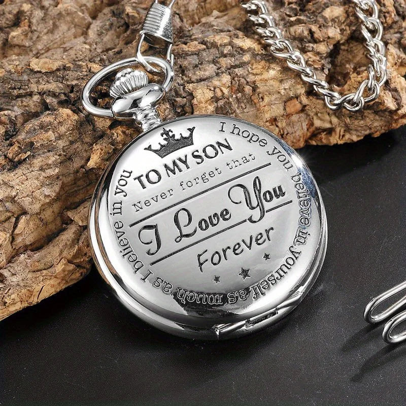 Engraved Vintage Pocket Watch - Wholesalus