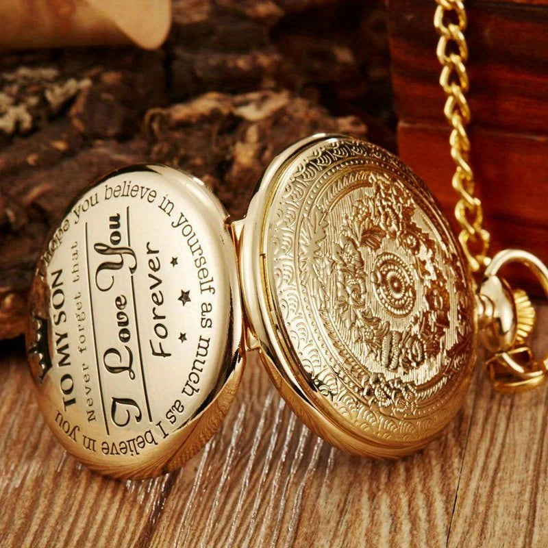 Engraved Vintage Pocket Watch - Wholesalus