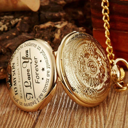 Engraved Vintage Pocket Watch - Wholesalus