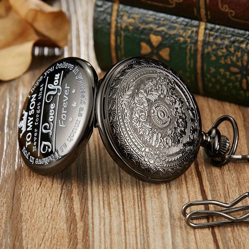 Engraved Vintage Pocket Watch - Wholesalus