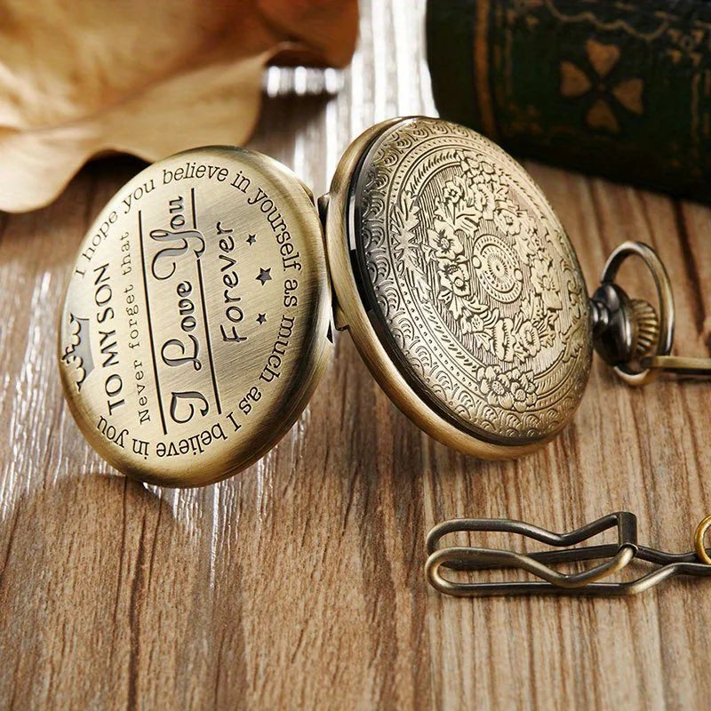 Engraved Vintage Pocket Watch - Wholesalus